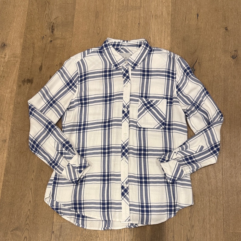 Rails Blue and White Plaid button down